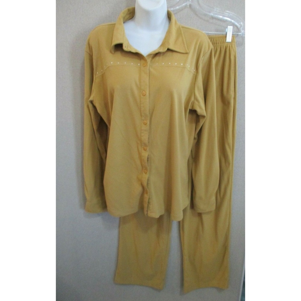 Sarah Bentley Outfit Size M Soft Microfiber Shirt & Elastic Pants Set